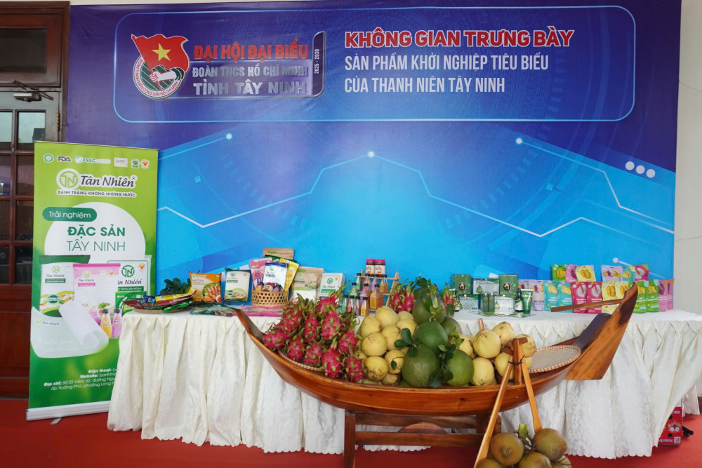 Bên lề đại hội là Không gian trưng bày sản phẩm khởi nghiệp tiêu biểu của thanh niên Tây Ninh