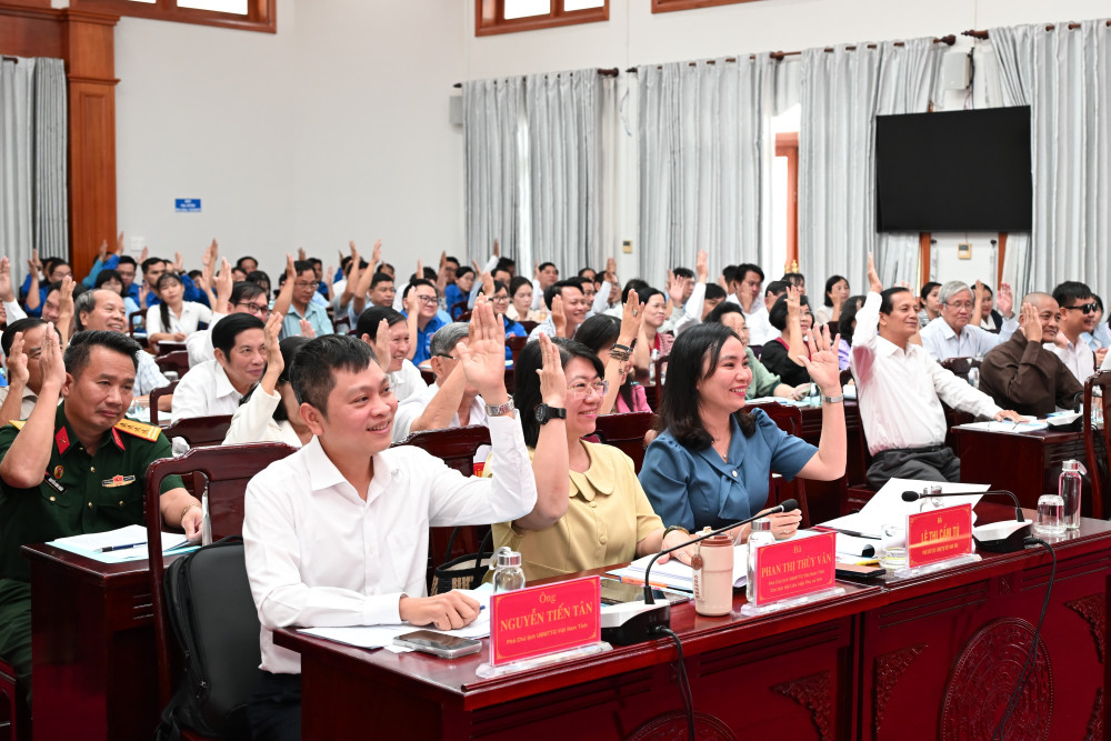 Đại biểu hiệp thương biểu quyết thông qua cơ cấu, thành phần, số lượng người ứng cử đại biểu đại biểu Quốc hội khóa XVI và đại biểu HĐND tỉnh nhiệm kỳ 2026-2031