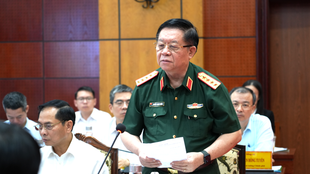 Đại tướng Nguyễn Trọng Nghĩa - Ủy viên Bộ Chính trị, Chủ nhiệm Tổng cục Chính trị Quân đội Nhân dân Việt Nam phát biểu