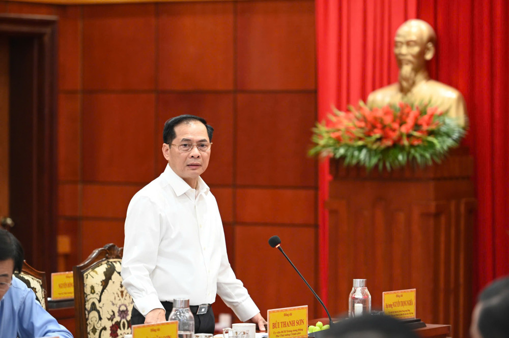 Phó Thủ tướng Chính phủ Bùi Thanh Sơn phát biểu tại buổi làm việc