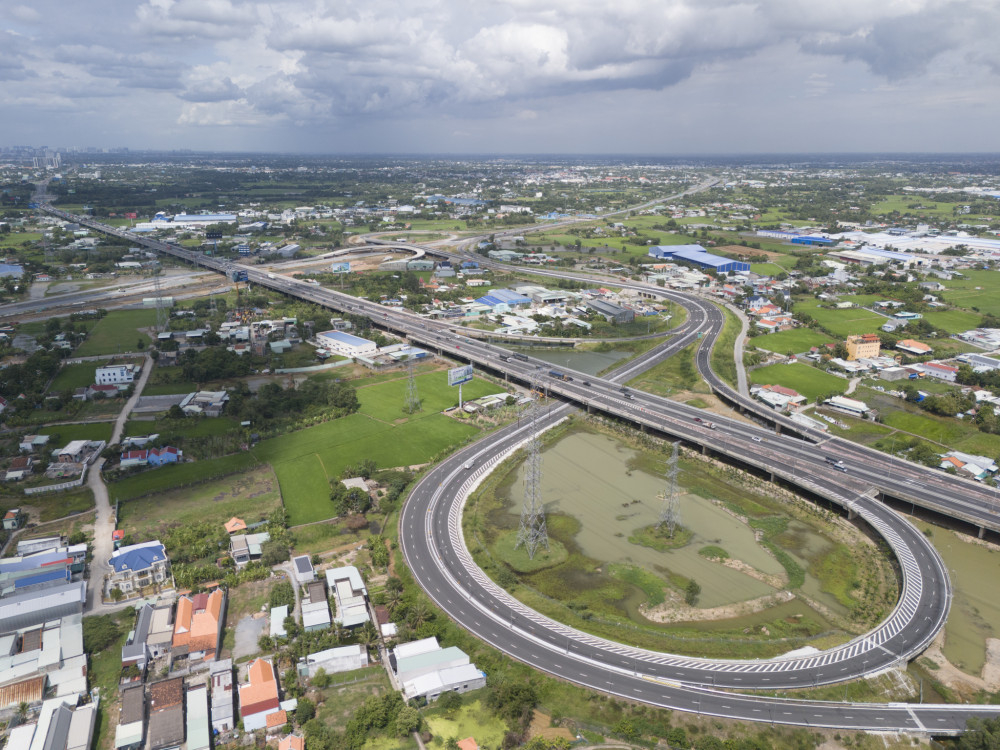 Dự án nút giao Mỹ Yên nằm trong tổng thể tuyến đường Vành đai 3 TP.Hồ Chí Minh - công trình hạ tầng giao thông cấp quốc gia (Ảnh: Nguyễn Tiến)