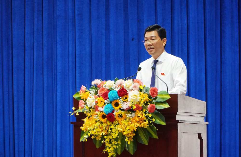 Phó Bí thư Thường trực Tỉnh ủy, Chủ tịch HĐND tỉnh Tây Ninh Nguyễn Mạnh Hùng phát biểu khai mạc