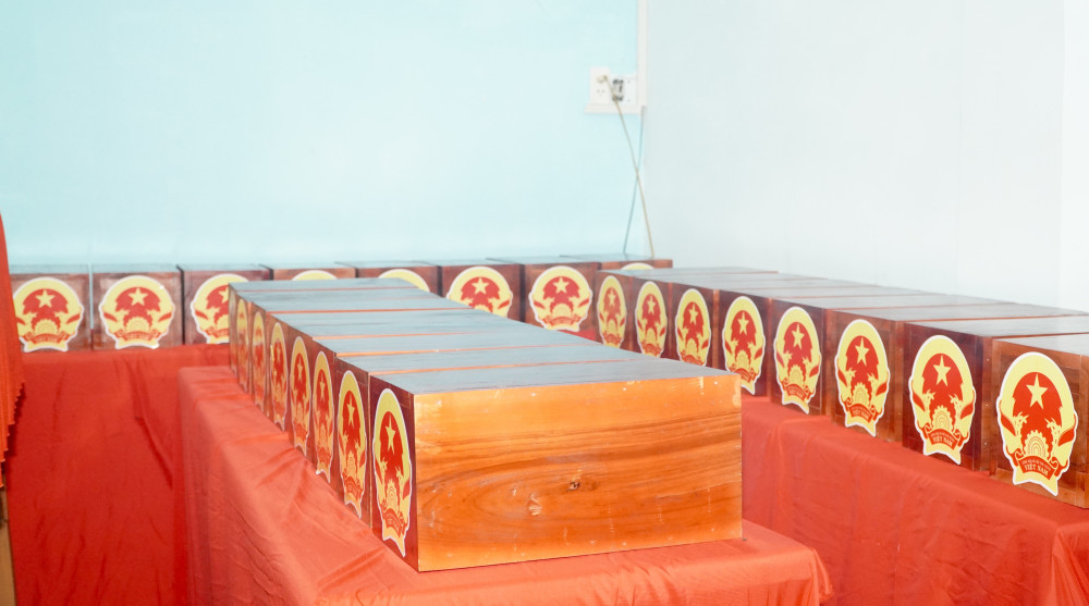 24 bộ hài cốt liệt sĩ hy sinh tại Campuchia được đón nhận và đưa về Nhà lưu giữ hài cốt liệt sĩ Đội K73