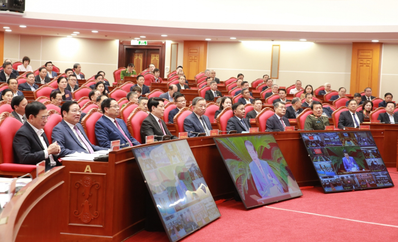 Tổng Bí thư Tô Lâm và các đồng chí lãnh đạo Đảng, Nhà nước chủ trì hội nghị toàn quốc tổng kết công tác phòng, chống tham nhũng, lãng phí, tiêu cực năm 20