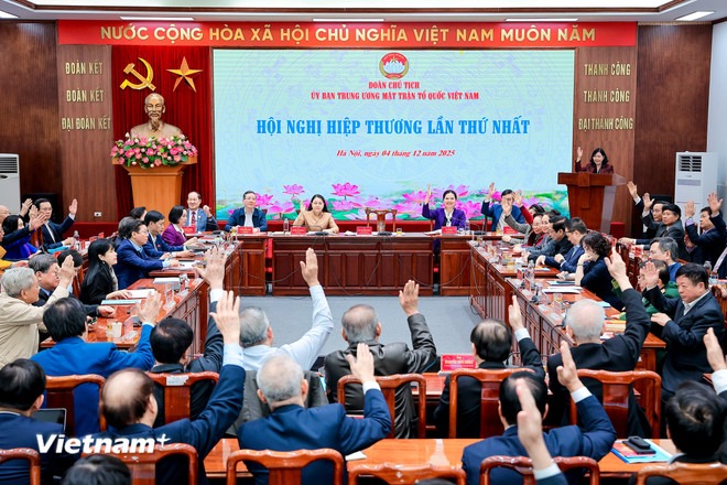 Hội nghị Hiệp thương lần thứ nhất của Ủy ban Trung ương Mặt trận Tổ quốc Việt Nam (Nguồn: Vietnam+)