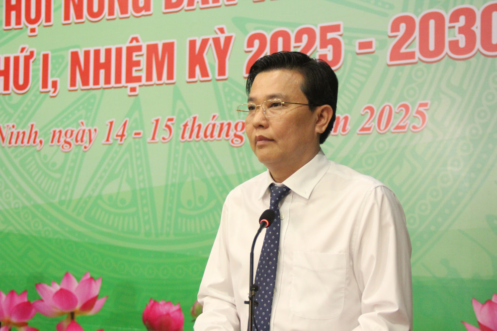 Phó Bí thư Tỉnh ủy, Chủ tịch UBMTTQ Việt Nam tỉnh Nguyễn Thanh Hải phát biểu chỉ đạo tại Đại hội