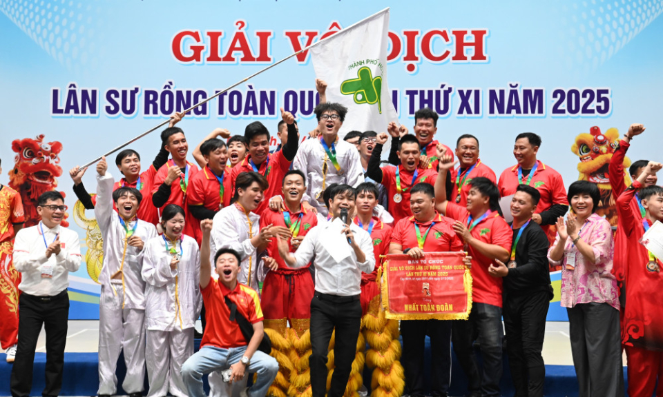 Giải vô địch lân sư rồng toàn quốc lần thứ 11: TP. Hồ Chí Minh đoạt giải Nhất toàn đoàn