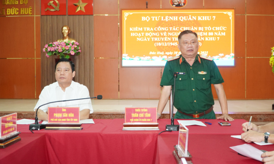 Quân khu 7 kiểm tra công tác chuẩn bị hoạt động về nguồn kỷ niệm 80 năm ngày truyền thống Quân khu