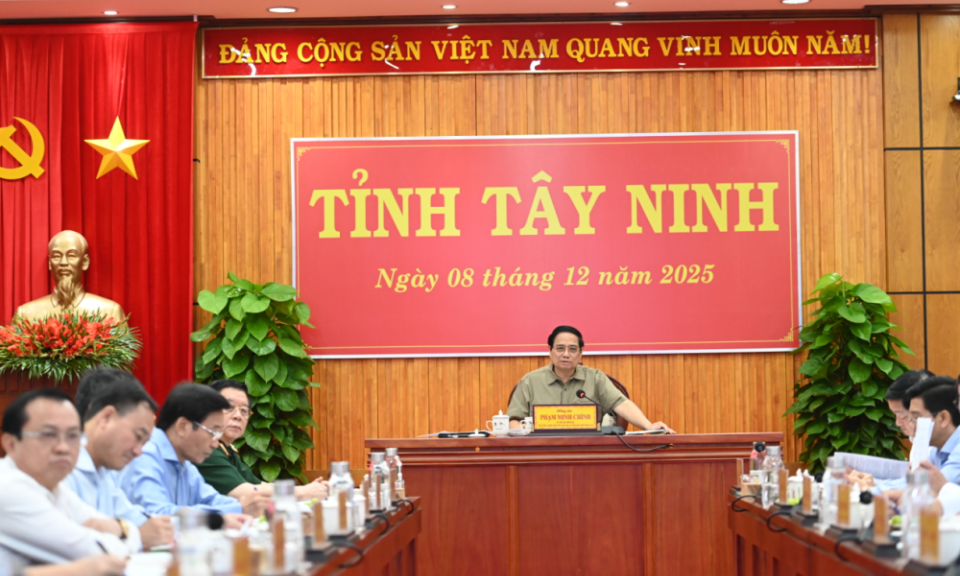 Thủ tướng Ch&iacute;nh phủ Phạm Minh Ch&iacute;nh: T&acirc;y Ninh hội đủ 'thi&ecirc;n thời, địa lợi, nh&acirc;n h&ograve;a' v&agrave; c&ograve;n nhiều dư địa để bứt ph&aacute; mạnh mẽ