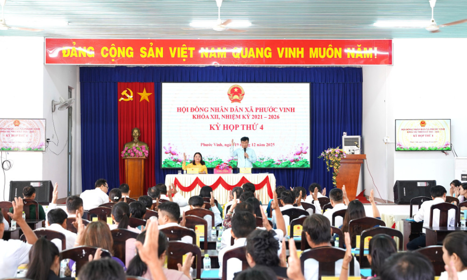 Kỳ họp thứ 4 HĐND x&atilde; Phước Vinh th&ocirc;ng qua 9 nghị quyết