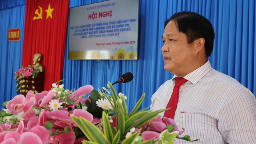 X&atilde; Thạnh Lợi: Học tập, qu&aacute;n triệt Quy định số 144 của Bộ Ch&iacute;nh trị gắn với học tập v&agrave; l&agrave;m theo B&aacute;c