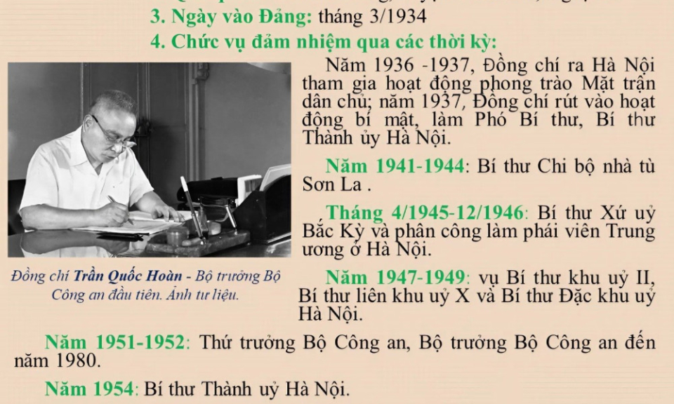 Trần Quốc Hoàn – Người chiến sĩ cộng sản kiên trung, nhà lãnh đạo tài năng, hết lòng vì nước, vì dân