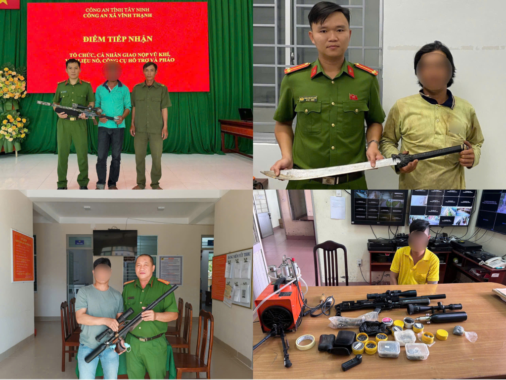 Nhiều trường hợp tự nguyện đến cơ quan Công an giao nộp vũ khí, vật liệu nổ, công cụ hỗ trợ