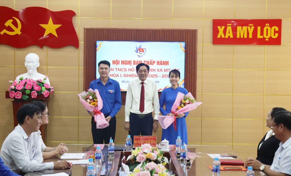 Anh Nguyễn Anh Vũ giữ chức B&iacute; thư Đo&agrave;n TNCS Hồ Ch&iacute; Minh x&atilde; Mỹ Lộc