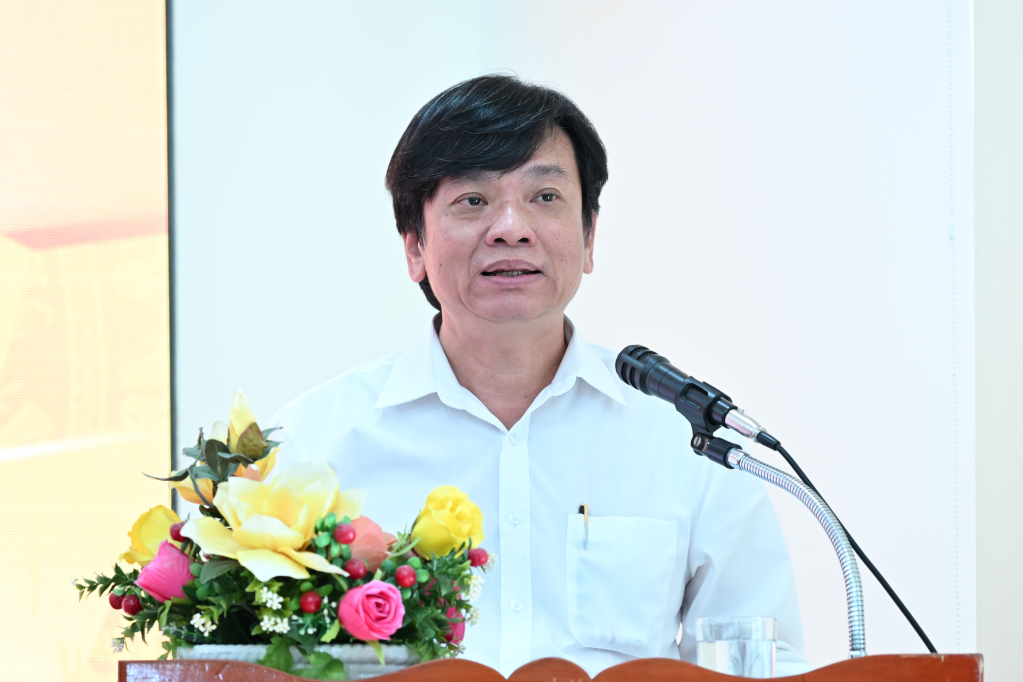 Giám đốc Kho bạc Nhà nước Khu vực XVIII Mai Đăng Khuê thông tin kết quả công tác xây dựng Đảng và công tác chuyên môn của đơn vị năm 2025