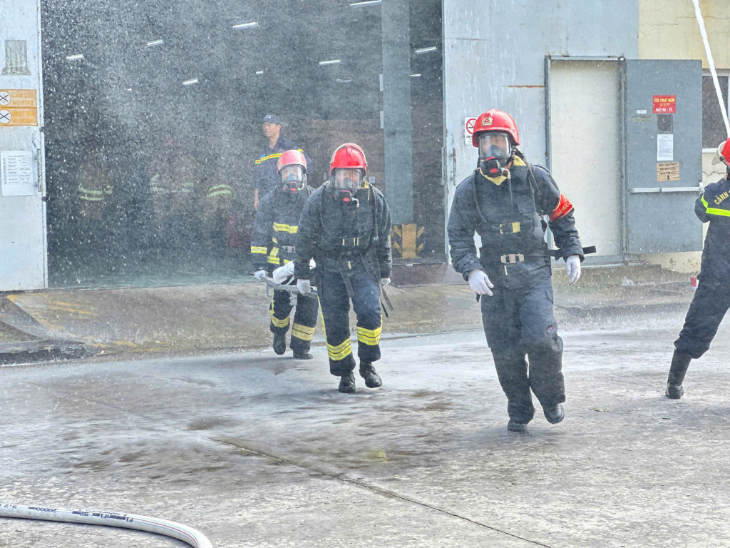 Các lực lượng tham gia thực tập tình huống giả định