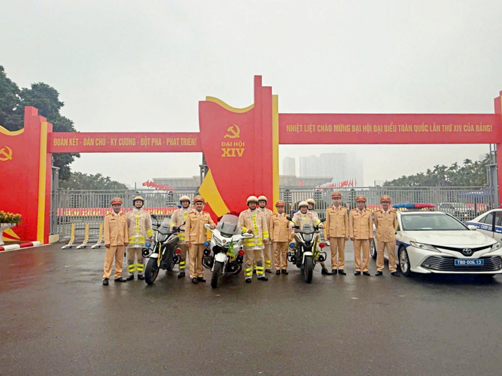 Lực lượng Cảnh sát giao thông Tây Ninh tăng cường bảo vệ Đại hội đại biểu toàn quốc lần thứ XIV của Đảng tại Hà Nội