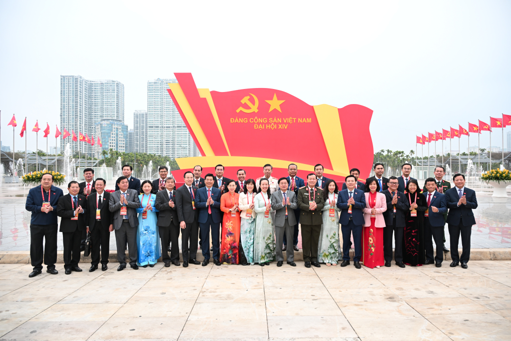 Đoàn đại biểu tỉnh Tây Ninh tham dự Đại hội XIV của Đảng tại Thủ đô Hà Nội (ảnh: Thanh Nga)