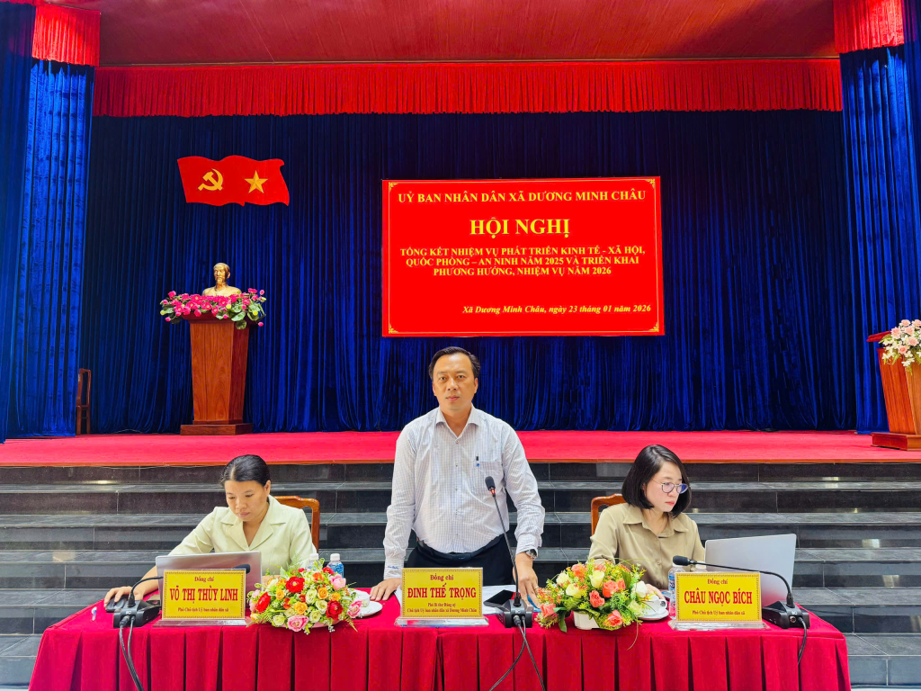 X&atilde; Dương Minh Ch&acirc;u tổng kết nhiệm vụ ph&aacute;t triển kinh tế - x&atilde; hội, quốc ph&ograve;ng - an ninh năm 2025