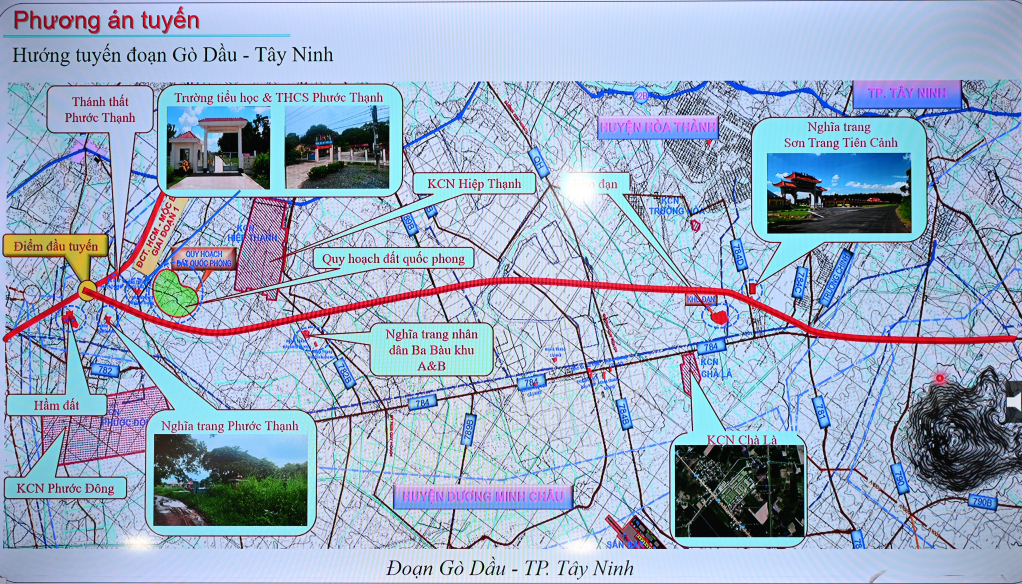 Hướng tuyến dự kiến cao tốc Gò Dầu - Xa Mát