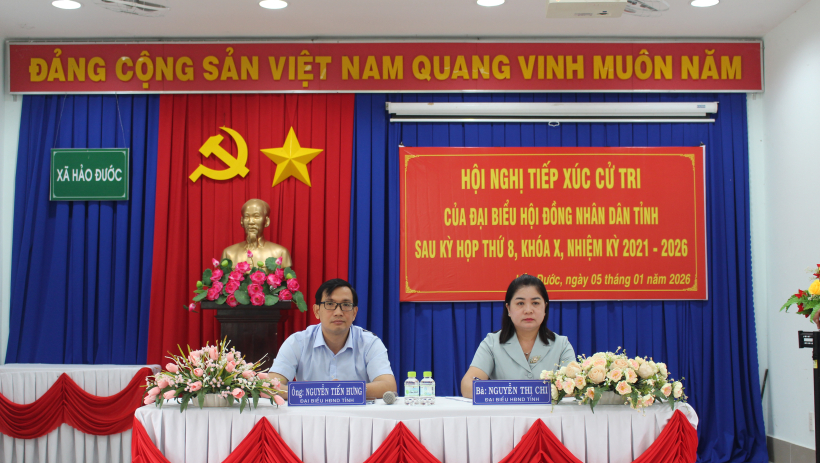 Tổ đại biểu số 8 HĐND tỉnh tiếp x&uacute;c cử tri x&atilde; Hảo Đước