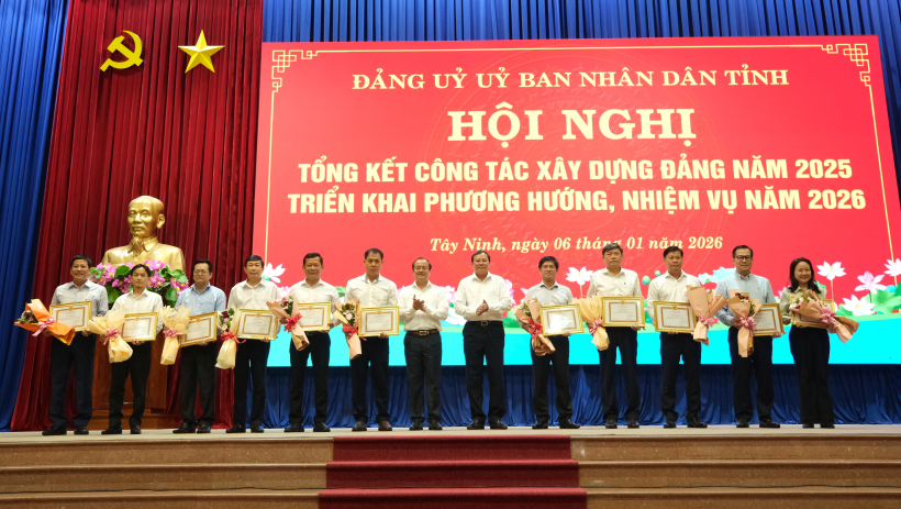 Đảng ủy UBND tỉnh T&acirc;y Ninh tổng kết c&ocirc;ng t&aacute;c x&acirc;y dựng Đảng năm 2025