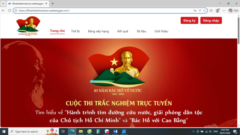 Hưởng ứng Cuộc thi trắc nghiệm trực tuyến kỷ niệm 85 năm Ng&agrave;y B&aacute;c Hồ về nước