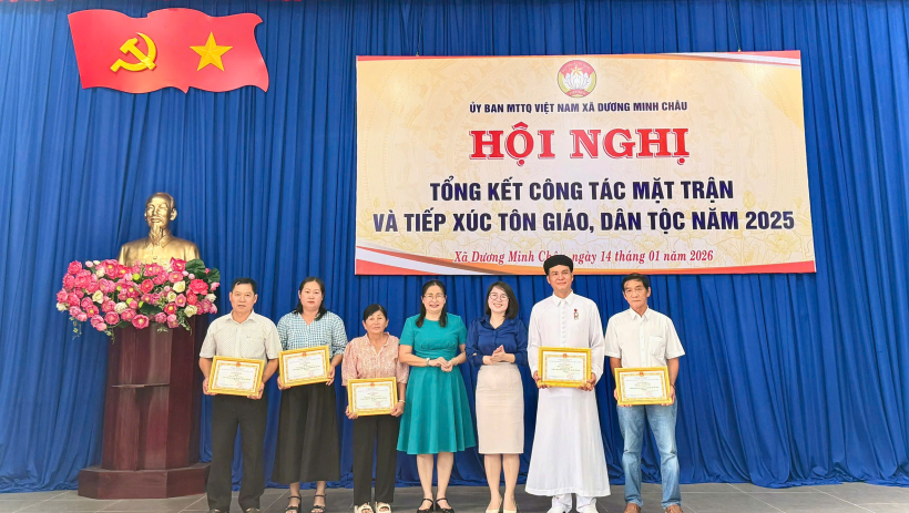X&atilde; Dương Minh Ch&acirc;u: Tổng kết c&ocirc;ng t&aacute;c Mặt trận năm 2025