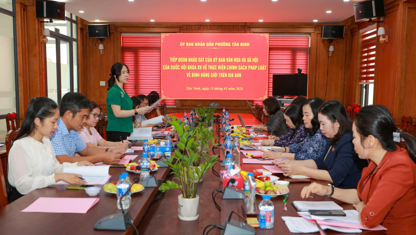 Uỷ ban Văn ho&aacute; v&agrave; X&atilde; hội của Quốc hội l&agrave;m việc với phường T&acirc;n Ninh