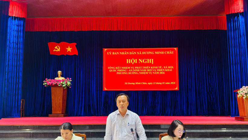 X&atilde; Dương Minh Ch&acirc;u tổng kết nhiệm vụ ph&aacute;t triển kinh tế - x&atilde; hội, quốc ph&ograve;ng - an ninh năm 2025