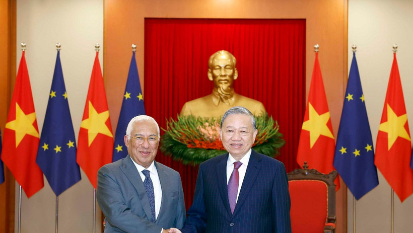 Tổng B&iacute; thư T&ocirc; L&acirc;m tiếp Chủ tịch Hội đồng ch&acirc;u &Acirc;u Ant&oacute;nio Costa