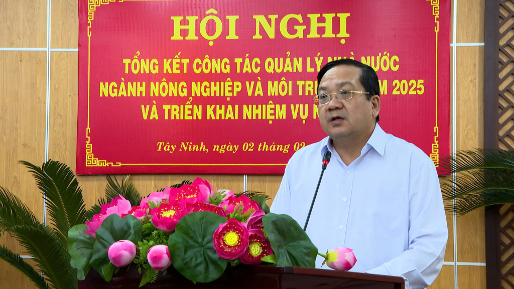 Ủy viên Ban Thường vụ Tỉnh ủy, Phó Chủ tịch UBND tỉnh Nguyễn Minh Lâm phát biểu chỉ đạo Hội nghị