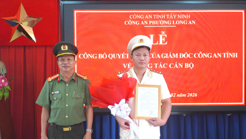 C&ocirc;ng an tỉnh T&acirc;y Ninh c&ocirc;ng bố quyết định về c&ocirc;ng t&aacute;c c&aacute;n bộ